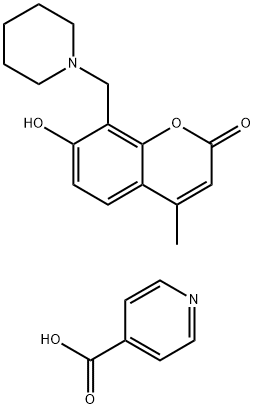 7-Hydroxy-4-methyl-8-(piperidin-1-ylmethyl)-2H-chromen-2-one isonicotinate 结构式