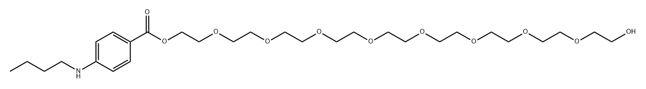 26-Hydroxy-3,6,9,12,15,18,21,24-octaoxahexacosyl 4-(butylamino)benzoate 结构式