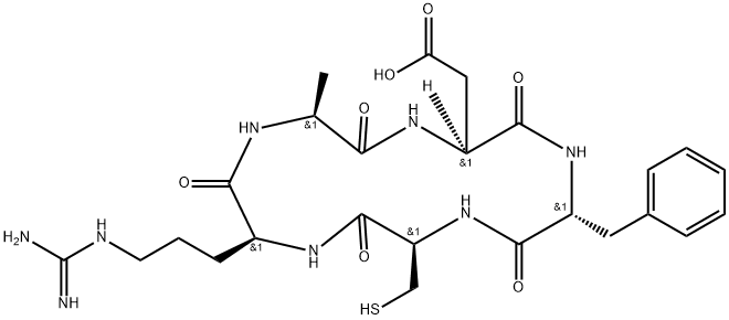 CYCLO (ARG-ALA-ASP-D-PHE-CYS) 结构式