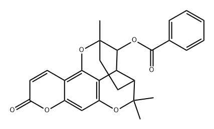 2,12-Epoxy-2H,9H-[2]benzopyrano[4,3-g][1]benzopyran-9-one, 1-(benzoyloxy)-1,3,4,4a,5,12b-hexahydro-2,5,5-trimethyl-, [1S-(1α,2α,4aβ,12bβ)]- (9CI) 结构式