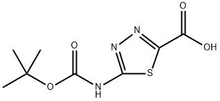 5-((叔丁氧羰基)氨基)-1,3,4-噻二唑-2-羧酸 结构式