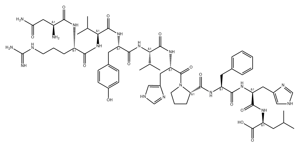 angiotensin I, Asn(1)-Val(5)-His(9)- 结构式