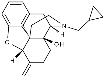 外消旋-(4R,4aR,7aS,12bR)-3-(环丙基甲基)-7-亚甲基-1,2,3,4,5,6,7,7a-八氢-4aH-4,12-甲基苯并呋喃[3, 2-e]异喹啉-4a-醇 结构式