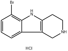 6-溴-2,3,4,5-四氢-1H-吡啶并[4,3-B]吲哚盐酸盐 结构式