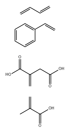 Butanedioic acid, methylene-, polymer with 1,3-butadiene, ethenylbenzene and 2-methyl-2-propenoic acid, sodium salt 结构式