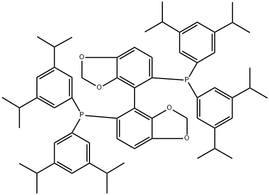 1,1'-[(1S)-4,4'-BI-1,3-苯并间二氧杂环戊烯]-5,5'-二基双[1,1-双[3,5-双(1-甲基乙基)苯基]膦 结构式