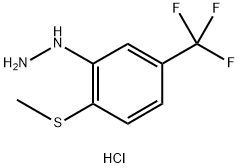 1-(2-Methylthio-5-(trifluoromethyl)phenyl)hydrazine hydrochloride 结构式