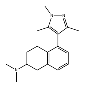 N,N-dimethyl-5-(1,3,5-trimethyl-1H-pyrazol-4-yl)-1,2,3,4-tetrahydronaphthalen-2-amine 结构式