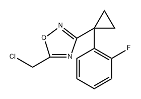 5-CHLOROMETHYL-3-[1-(2-FLUORO-PHENYL)-CYCLOPROPYL]-[1,2,4]OXADIAZOLE 结构式