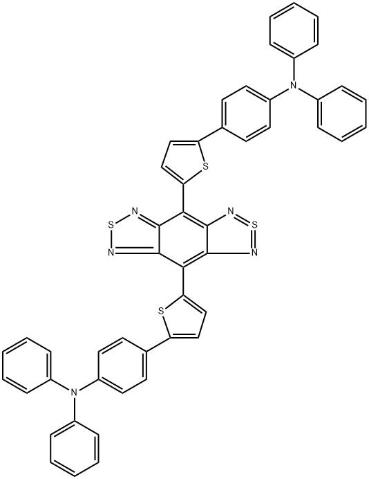 4,4'-苯并[1,2-C:4,5-C']双[1,2,5]噻二唑-4,8-二基二-5,2-二噻吩二基)双[N,N-二(苯基)]苯胺 结构式