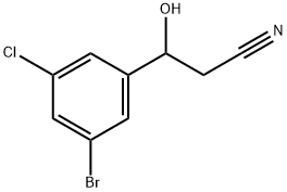 3-Bromo-5-chloro-β-hydroxybenzenepropanenitrile 结构式