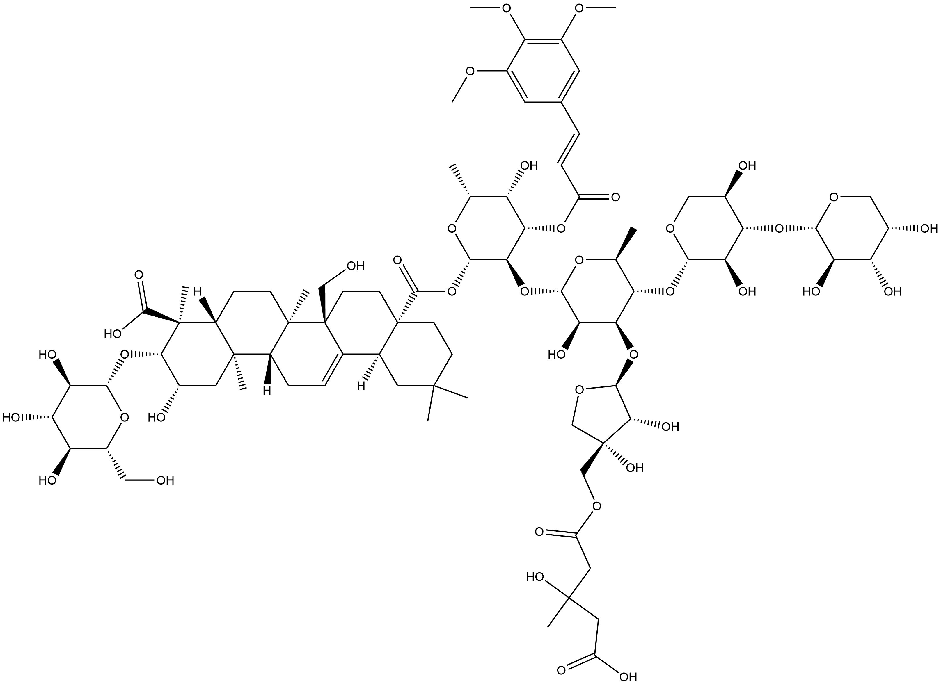 远志皂苷W 结构式
