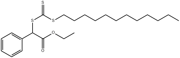 2-((((十二烷基硫代)硫代羰基)硫代)-2-苯基乙酸乙酯 结构式