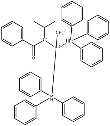 (1-Benzoyl-2-methylpropyl)methylbis(triphenylphosphine)platinum 结构式