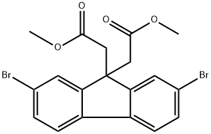 dimethyl 2,2'-(2,7-dibromo-9H-fluorene-9,9-diyl)diacetate 结构式