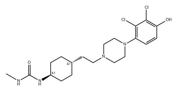 1-((1r,4r)-4-(2-(4-(2,3-Dichloro-4-hydroxyphenyl)piperazin-1-yl)ethyl)cyclohexyl)-3-methylurea 结构式