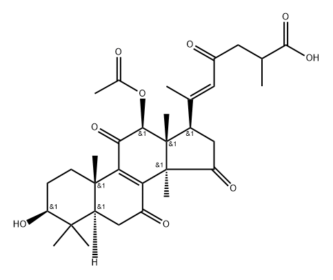 12BETA-ACETOXY-3BETA-HYDROXY-7,11,15,23-TETRAOXO 结构式