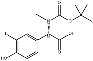 N-甲基(BOC)-3-碘-4-羟基-L-苯甘氨酸 结构式