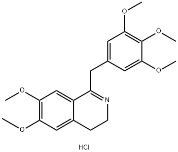 6,7-二甲氧基-1-(3,4,5-三甲氧基苄基)-3,4-二氢异喹啉盐酸盐 结构式