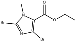 2,4-二溴-1-甲基-1H-咪唑-5-羧酸乙酯 结构式