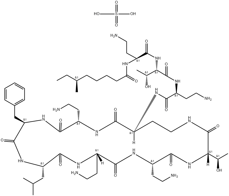 PolyMyxin B1 Sulfate 结构式