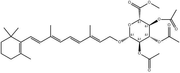 Methyl (1-O-retinyl-2,3,4-triacetyl-beta-D-glucopyran)uronate 结构式