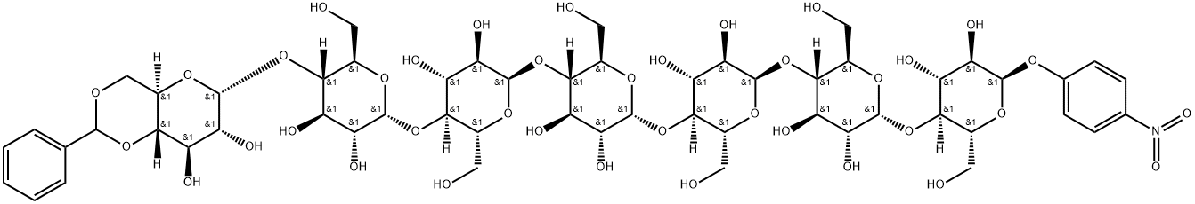 苯亚甲基-对硝基苯-Α-D-麦芽七糖苷 结构式