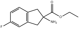 ethyl 2-amino-5-fluoro-2,3-dihydro-1H-indene-2-carboxylate 结构式