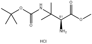 (S)-2-氨基-3-(叔丁氧基羰基氨基)-3-甲基丁酸甲酯盐酸盐 结构式