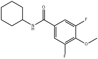 N-cyclohexyl-3,5-difluoro-4-methoxybenzamide 结构式