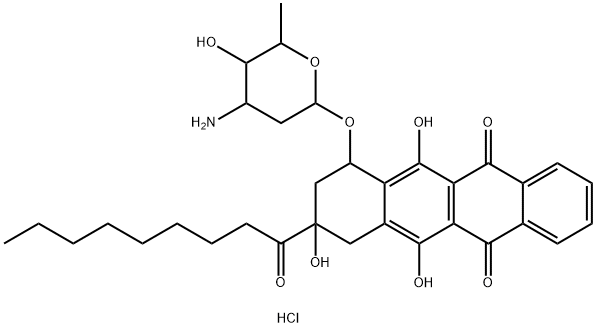 4 O-daunosaminyl-2,4,5,12-tetrahydroxy-2-nonanoyl-1,2,3,4-tetrahydro-6,11-naphthacenedione 结构式