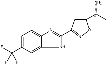 5-IsoxazoleMethanaMine, α-Methyl-3-[6-(trifluoroMethyl)-1H-benziMidazol-2-yl]-, (αR)- 结构式