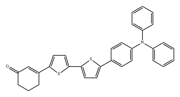 3-(5'-(4-(DiphenylaMino)phenyl)-[2,2'-bithiophen]-5-yl)cyclohex-2-enone 结构式