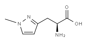 (2S)-2-氨基-3-(1-甲基-1H-吡唑-3-基)丙酸 结构式