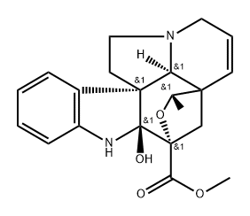 (2β,5α,12β,19α,20S)-6,7-Didehydro-3α,20-epoxy-2-hydroxyaspidospermidine-3-carboxylic acid methyl ester 结构式