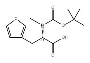 3-FURANPROPANOIC ACID, Α-[[(1,1-DIMETHYLETHOXY)CARBONYL]METHYLAMINO]-, (ΑS)- 结构式