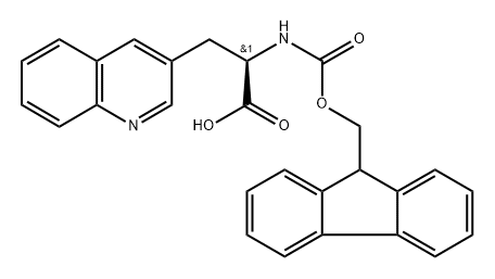 (R)-2-((((9H-芴-9-基)甲氧基)羰基)氨基)-3-(喹啉-3-基)丙酸 结构式