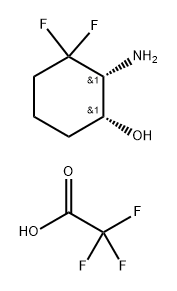 (1R,6R)-2,2-difluoro-6-hydroxycyclohexanaminium trifluoroacetate 结构式