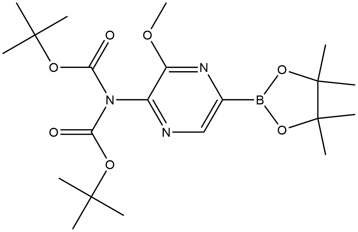 IMidodicarbonic acid, 2-[3-Methoxy-5-(4,4,5,5-tetraMethyl-1,3,2-dioxaborolan-2-yl)-2-pyrazinyl]-, 1,3-bis(1,1-diMethylethyl) ester 结构式