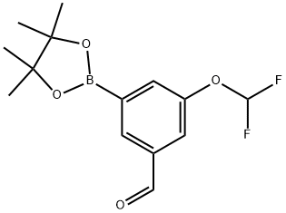 3-(Difluoromethoxy)-5-(4,4,5,5-tetramethyl-1,3,2-dioxaborolan-2-yl)benzaldehyde 结构式