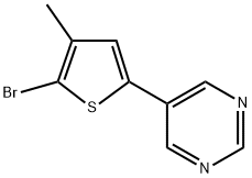 5-(5-Bromo-4-methyl-2-thienyl)pyrimidine 结构式