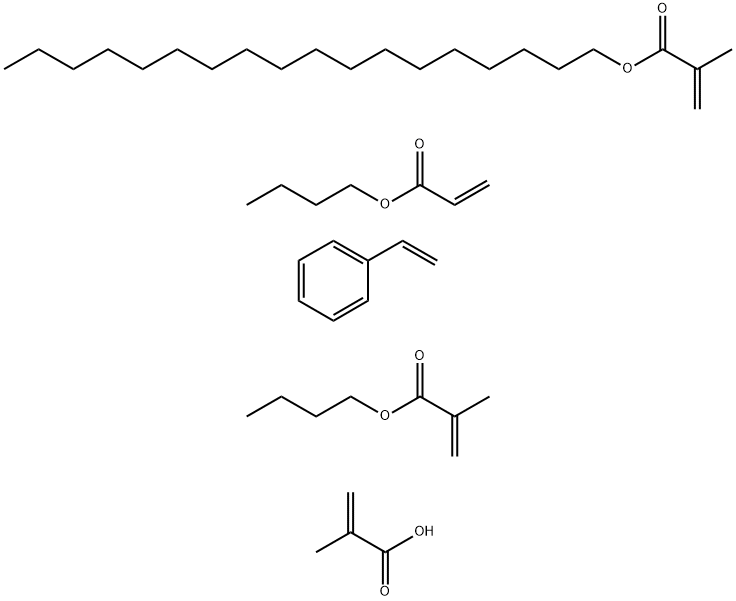 2-Methyl-2-propenoic acid polymer with butyl 2-methyl-2-propenoate, butyl 2-propenoate, ethenylbenzene and octadecyl 2-methyl-2-propenoate 结构式