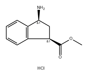 RAC-(1R,3S)-3-氨基-2,3-二氢-1H-茚-1-羧酸甲酯盐酸盐,CIS 结构式