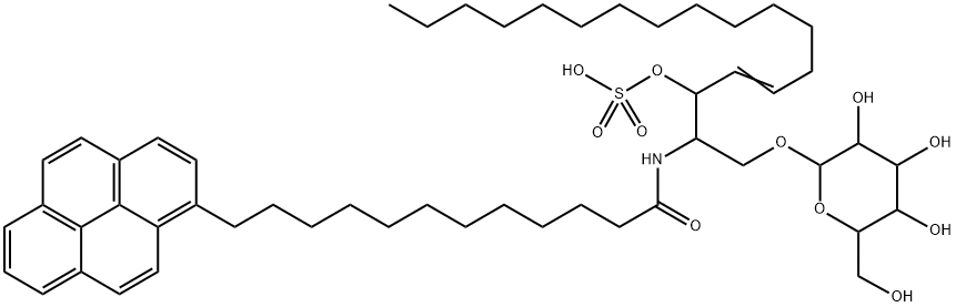 12-(1-pyrenedodecanoyl)sphingosylgalactosyl-O-3-sulfate 结构式