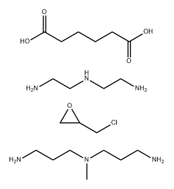 Hexanedioic acid, polymer with N-(2-aminoethyl)-1,2-ethanediamine, reaction products with N-(3-aminopropyl)-N-methyl-1,3-propanediamine and epichlorohydrin, hydrochlorides 结构式