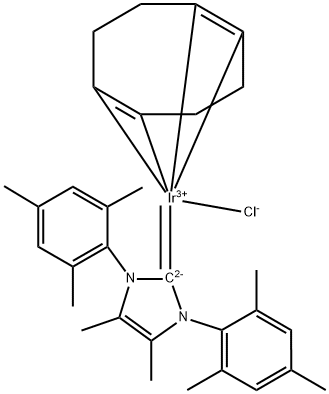 氯(1,5-环辛二烯)[4,5-二甲基-1,3-双(2,4,6-三甲基苯基)咪唑-2-亚基]铱(I) 结构式