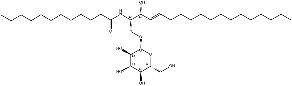 D-GLUCOSYL--1,1' N-LAUROYL-D-ERYTHRO-SPHINGOSINE 结构式