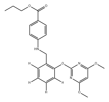 Propyl4-((2-((4,6-dimethoxypyrimidin-2-yl)oxy)[1,2,3,4-3H]benzyl)amino)benzoate 结构式