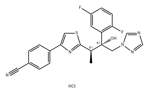 4-[2-[(1R,2R)-2-(2,5-Difluorophenyl)-2-hydroxy-1-methyl-3-(1H-1,2,4-triazol-1-yl)propyl]-4-thiazolyl]benzonitrile hydrochloride (1:1)