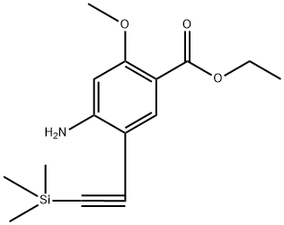 ETHYL 4-AMINO-2-METHOXY-5-((TRIMETHYLSILYL)ETHYNYL)BENZOATE 结构式
